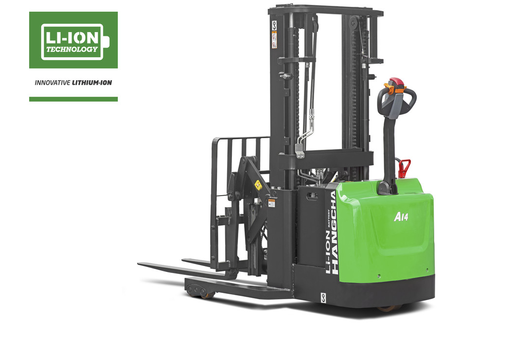 Electric Lithium-ion Industrial Walkie Reach Stacker 3,000lbs